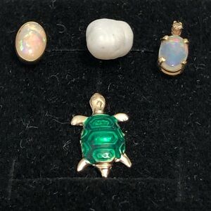 14k Yellow & White Gold Mixed Earring Lot Singles